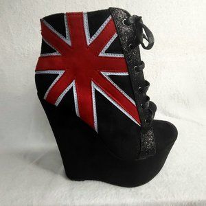British Design High Heel Wedge Ankle Boots